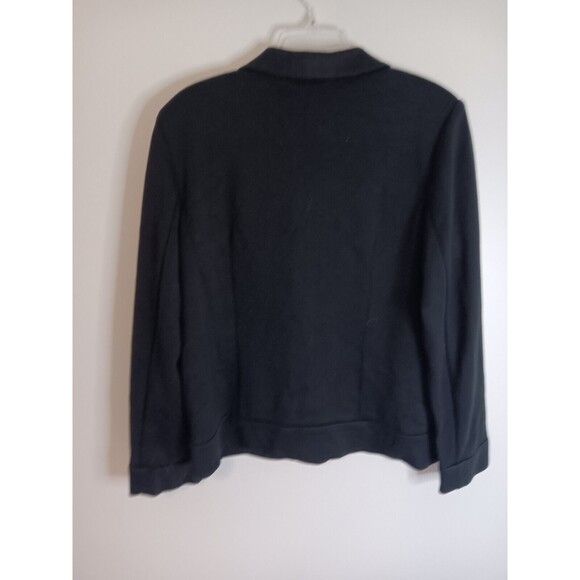 Sag Harbor Zip Up Jacket Black Lightweight Size 16 Unlined - Picture 4 of 5